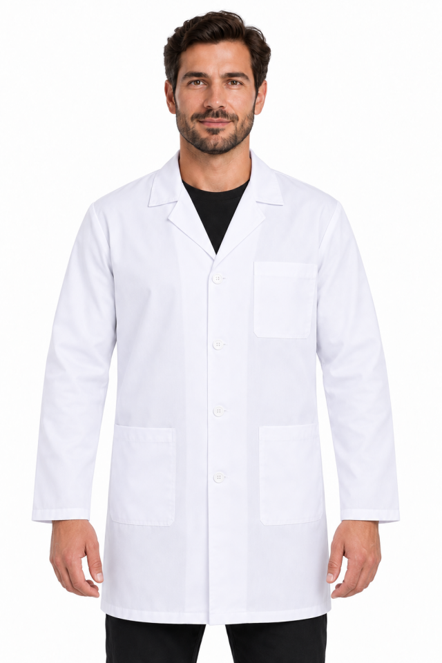 Coverpro  Beyaz  Üç Cepli Erkek İş Önlüğü