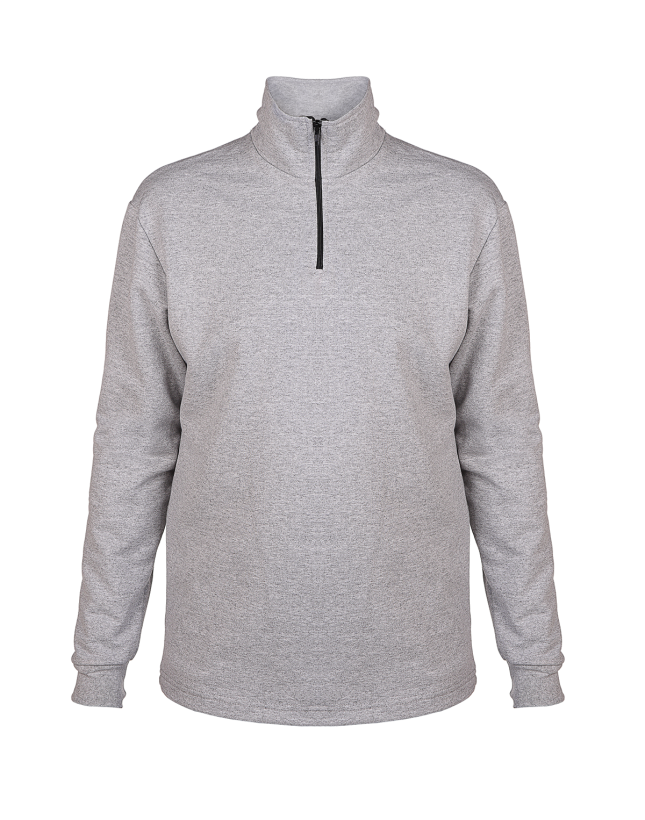 SWEATSHİRT FERMUAR YAKA GRİ 2 İPLİK BRK [01B13003]