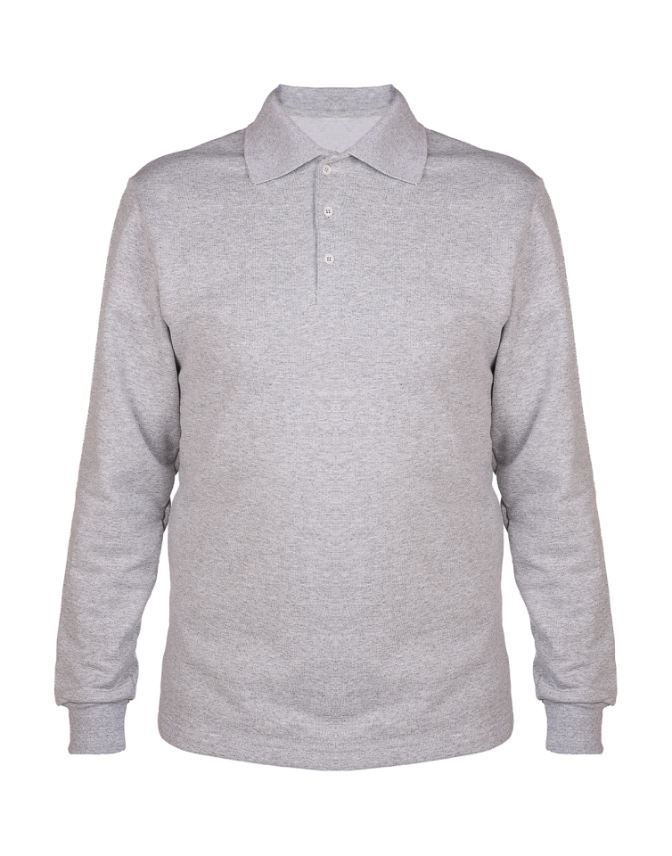 SWEATSHİRT POLO YAKA GRİ 2 İPLİK BRK [01B13001]