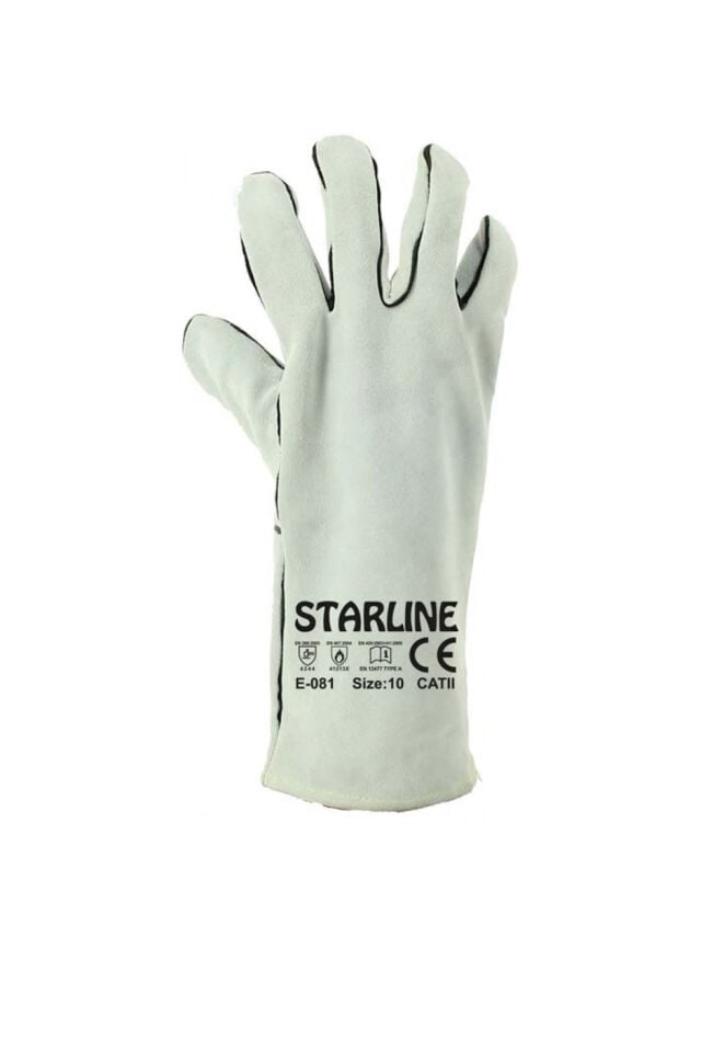 Starline STL-E081 No:10 Gri Kaynakçı Eldiveni 12 Çift Paket