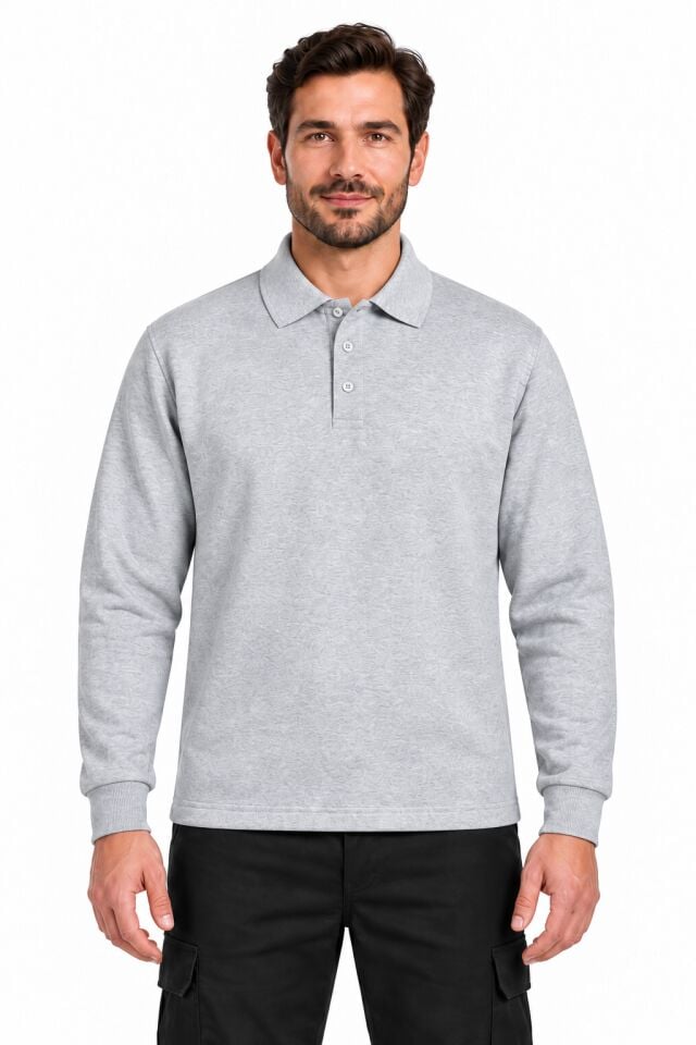 Coverpro WorkCore Polo Gri Erkek İş Sweatshirtü