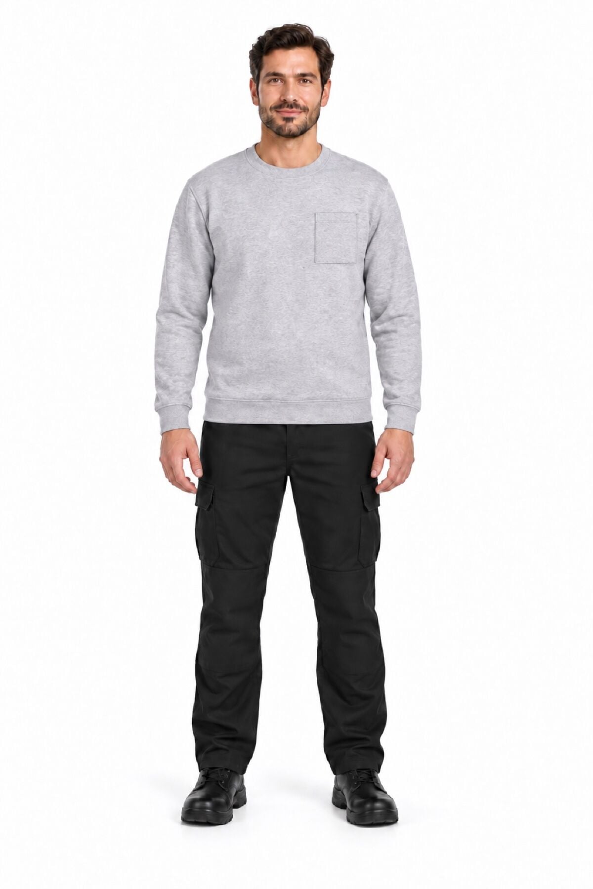 Coverpro WorkCore Pro Gri Cepli Erkek İş Sweatshirtü