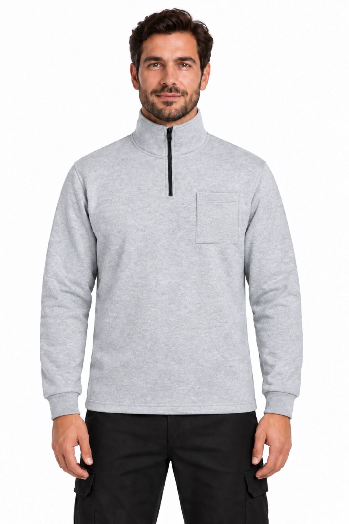 Coverpro WorkCore ZipPro Gri Cepli Erkek İş Sweatshirtü
