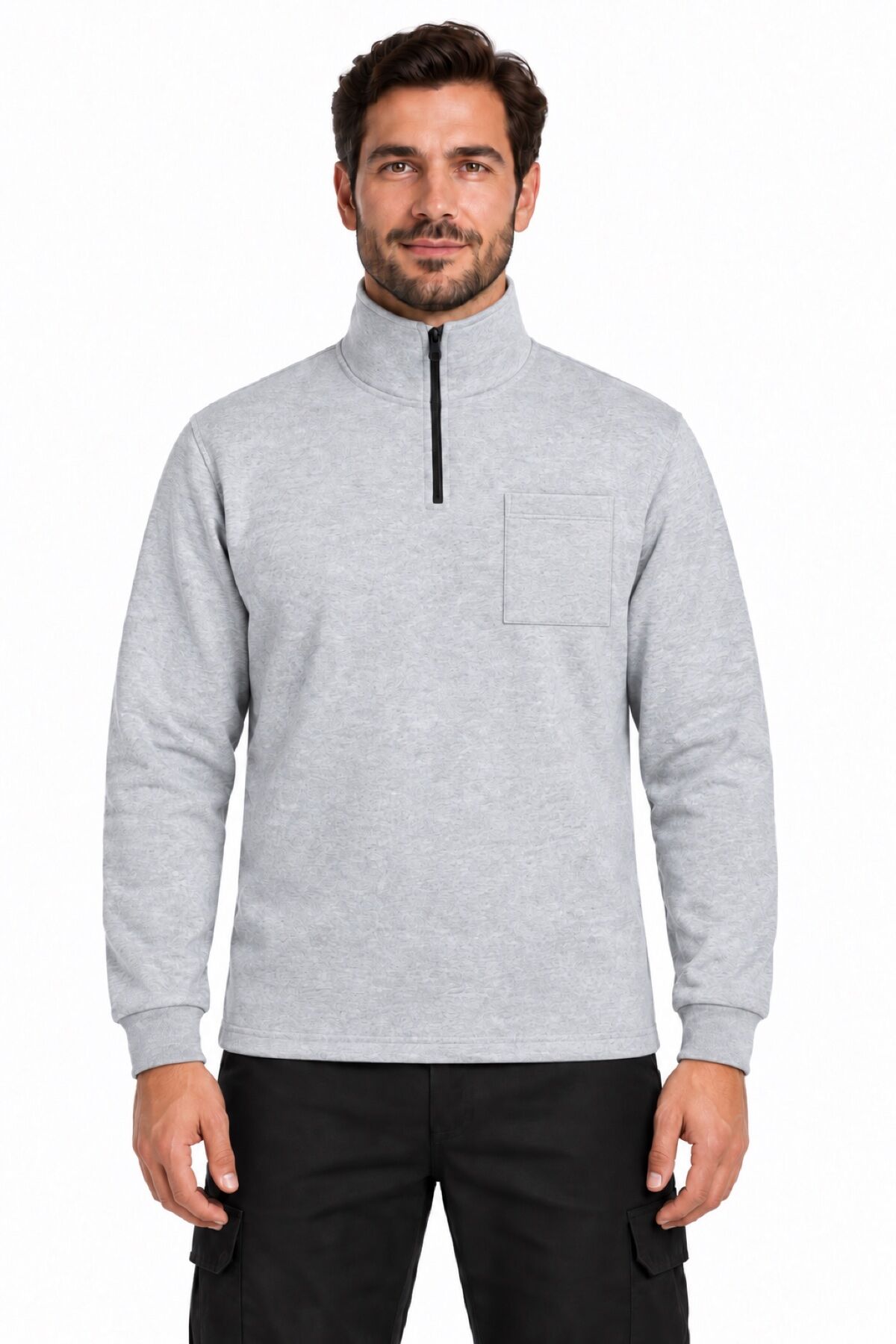 Coverpro WorkCore ZipPro Gri Cepli Erkek İş Sweatshirtü 3XL