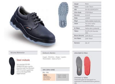 Mekap Basic 070R S1 Siyah Çelik Burunlu