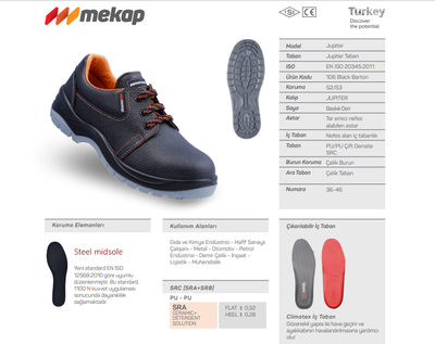 Mekap Jüpiter 106R S2 Çelik Burunlu