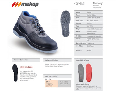 Mekap Jüpiter 103R S1 Kışlık Çelik Burunlu Bot