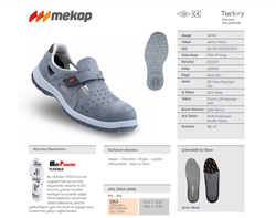 Mekap Jeriko 234-01 S1 Gri Sandalet - Thumbnail